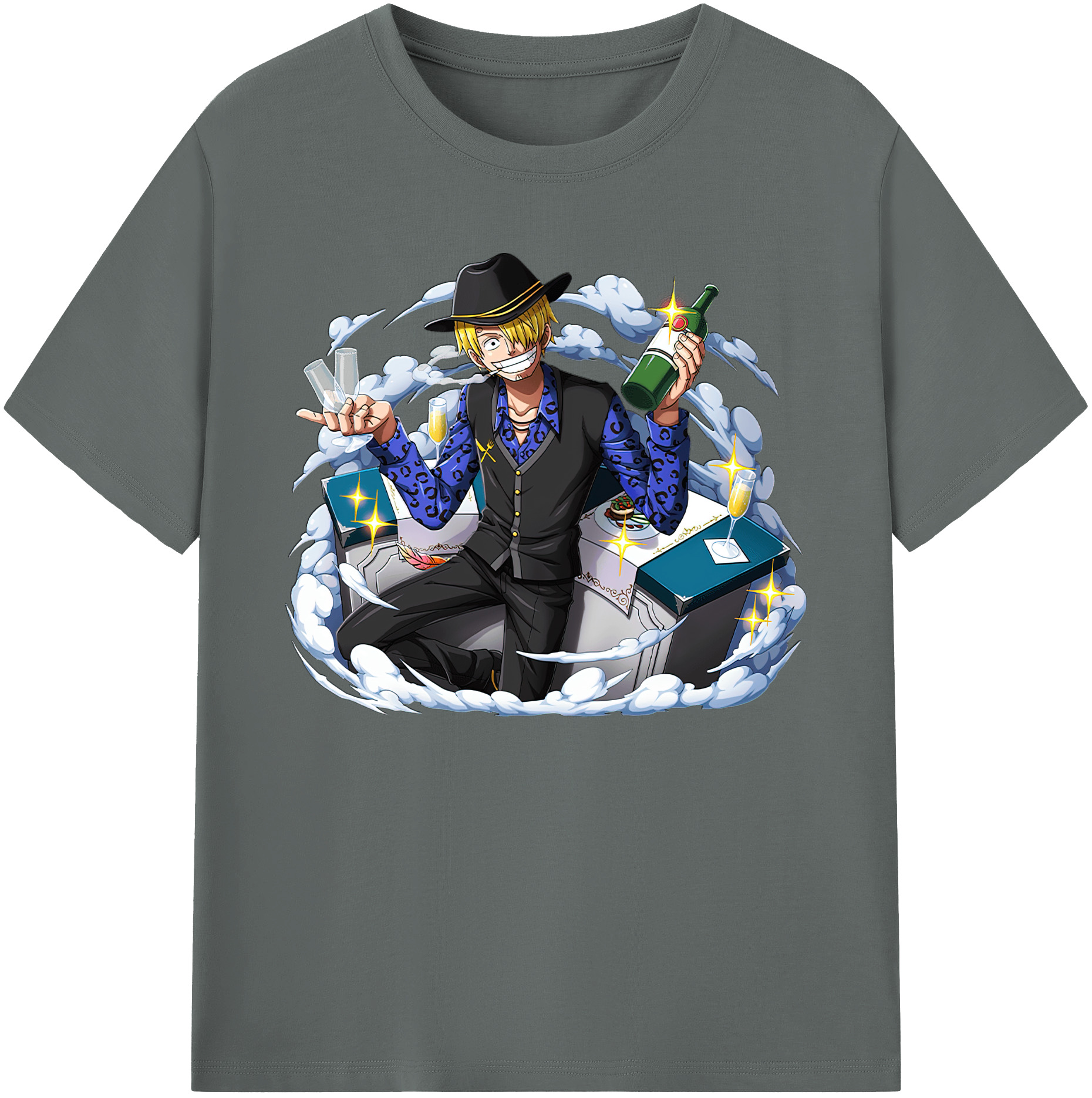 （画像用） ワンピース サンジ ONE PIECE Sanji 綿100％ メンズ半袖Tシャツ｜肌触りやわらか＆通気性